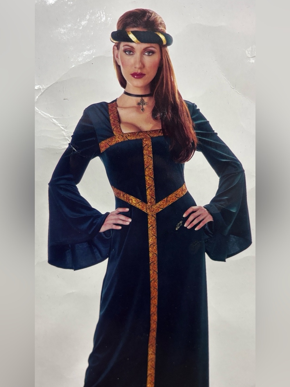 Medieval-Inspired Dark Green Velvet Guinevere Gown